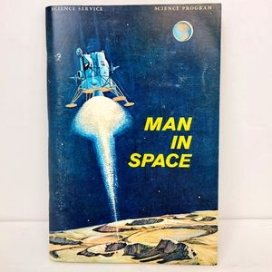Vtg 1967~Man in Space~Stamp Book/Poster~How Man Will Get Moon & Back~NASA~Apollo
